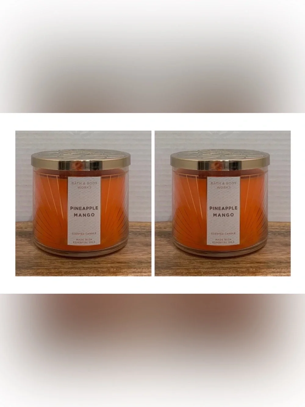 2~Bath and Body Works PINEAPPLE MANGO 3-WICK Scented Candle ~ 14.5 oz.